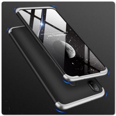 Тройной Съемный Пластиковый Чехол GKK 360° для Samsung Galaxy A30 / Galaxy A20 Черный / Серебро