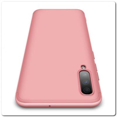 Тройной Съемный Пластиковый Чехол GKK 360° для Samsung Galaxy A70 Ярко-Розовый