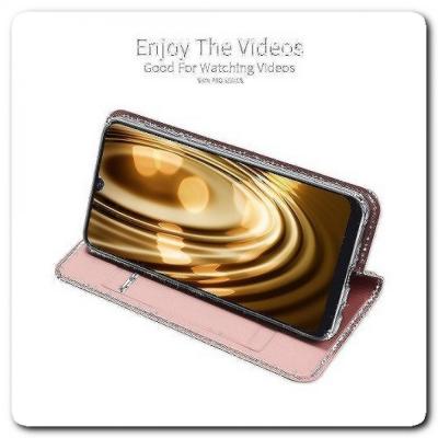 Вертикальный Чехол Книжка Флип Вниз для Samsung Galaxy A50 с карманом для карт Черный
