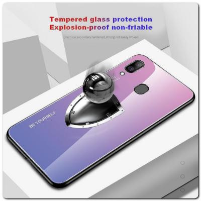 Защитный Чехол Gradient Color из Стекла и Силикона для Samsung Galaxy A30 / Galaxy A20 Розовый