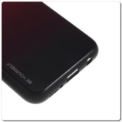 Защитный Чехол Gradient Color из Стекла и Силикона для Samsung Galaxy A40 Красный / Черный