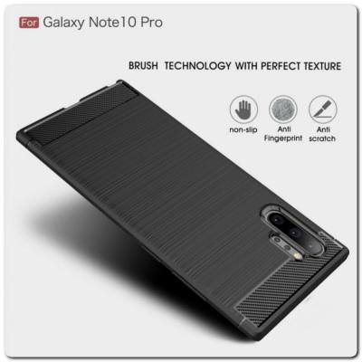 Защитный Матовый Carbon Силиконовый Чехол для Samsung Galaxy Note 10+ / Note 10 Plus Красный