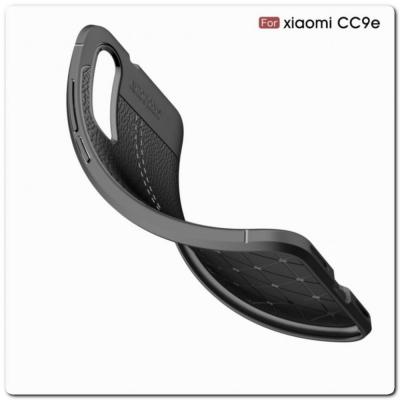 Защитный Силиконовый Чехол Leather Cover для Xiaomi Mi A3 с Кожаной Текстурой Черный